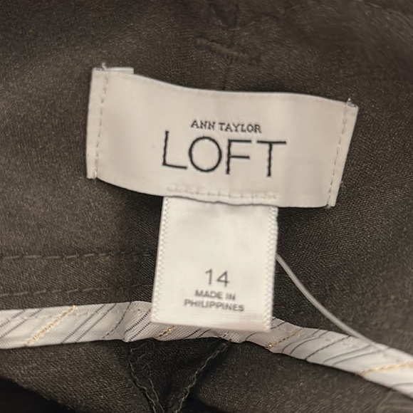Ann Taylor Loft Cropped Dress Pants size 14 in dark green - Picture 8 of 11